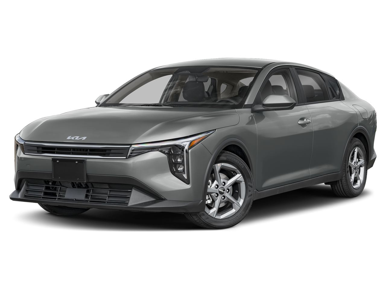 2026 Kia K4 LXS in Steel Gray — front three-quarter view
