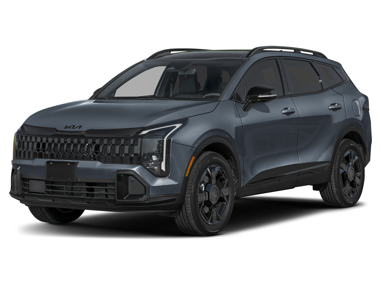 2026 Kia Sportage Hybrid X-Line in Gravity Gray — front three-quarter view