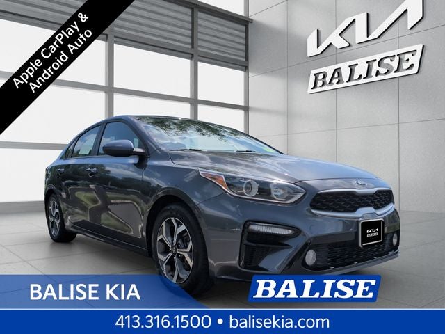 2021 Kia Forte LXS in Gravity Gray — front three-quarter view
