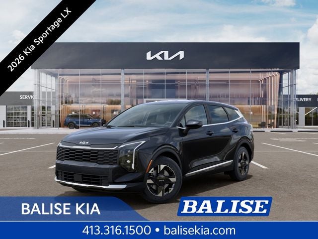 2026 Kia Sportage LX in Panthera Metal Gray — front three-quarter view