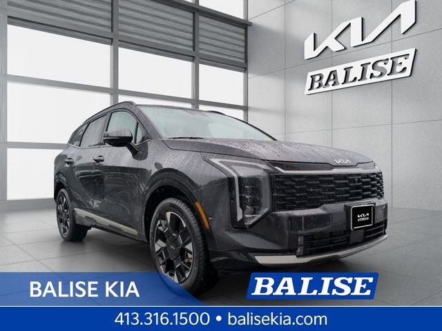 2026 Kia Sportage SX-Prestige in Panthera Metal Gray — front three-quarter view