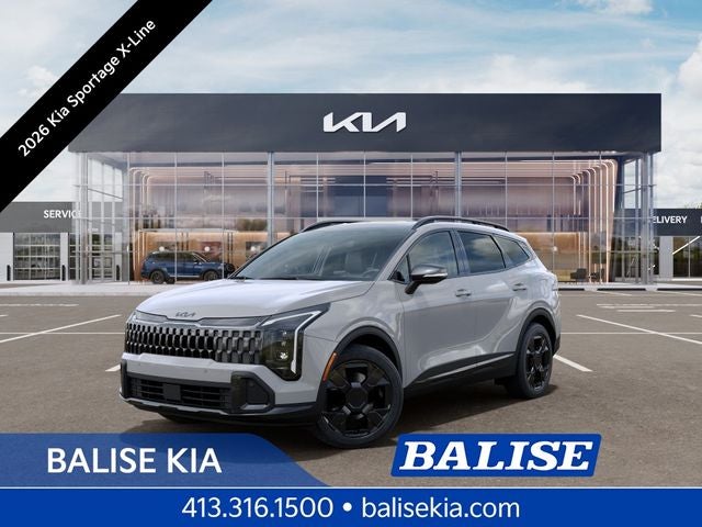 2026 Kia Sportage X-Line in Wolf Gray — front three-quarter view