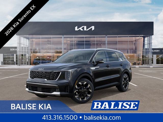 2026 Kia Sorento EX in Panthera Metal — front three-quarter view