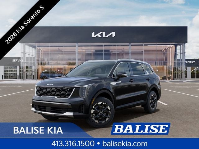 2026 Kia Sorento S in Panthera Metal — front three-quarter view