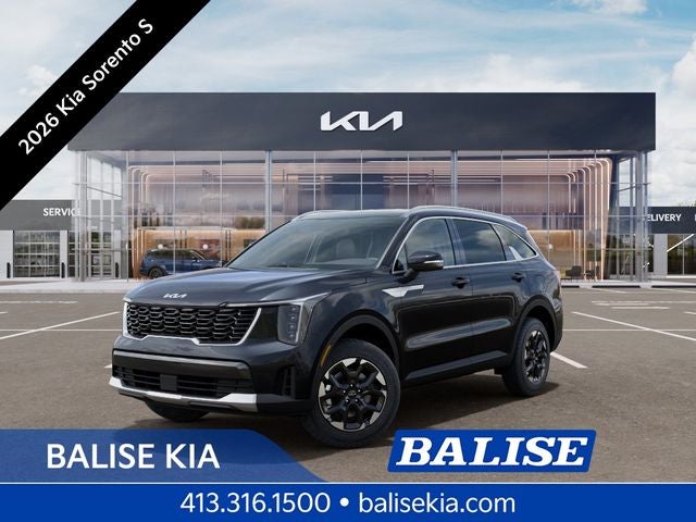 2026 Kia Sorento S in Panthera Metal — front three-quarter view