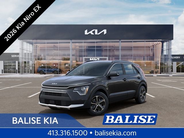 2026 Kia Niro EX in Interstellar Gray — front three-quarter view