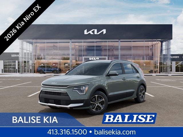 2026 Kia Niro EX in Cityscape Green — front three-quarter view